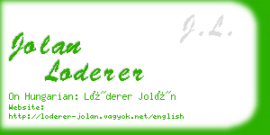 jolan loderer business card